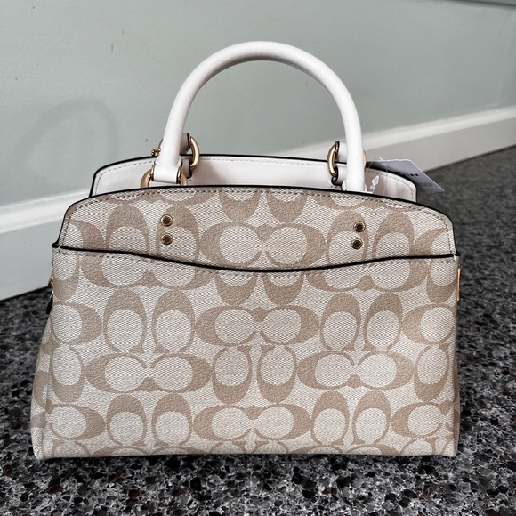 New  Coach Mini Lillie Carryall In Signature Canvas Bag/Leather/Cream/White - Picture 3 of 14
